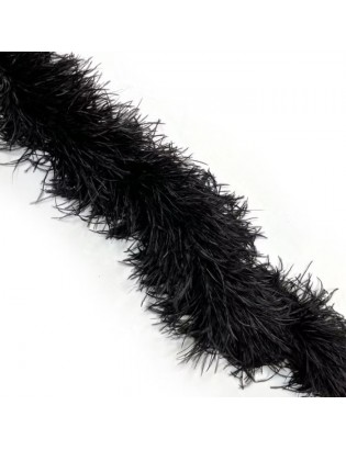 LUXURY OSTRICH 6 PLY BOA BLACK 180CM