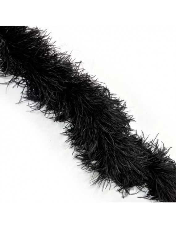 LUXURY OSTRICH 6 PLY BOA BLACK 180CM